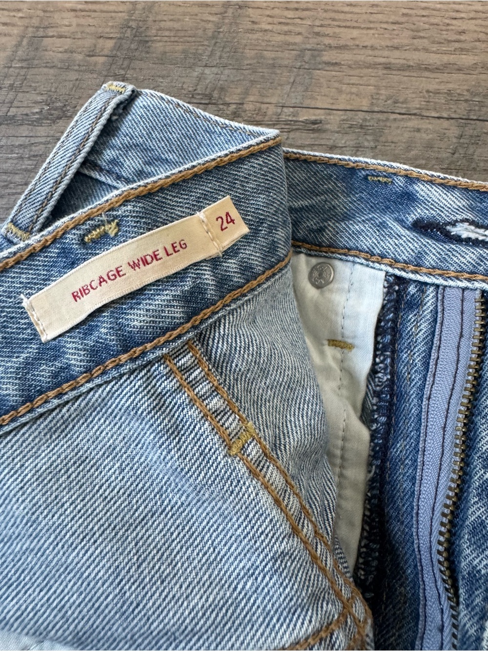 Levi's Light Blue Ribcage Wide Leg Jeans